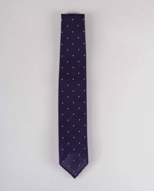 Original Grenadine Silk Tie - Purple with White Dots sold by Paolo Albizzati