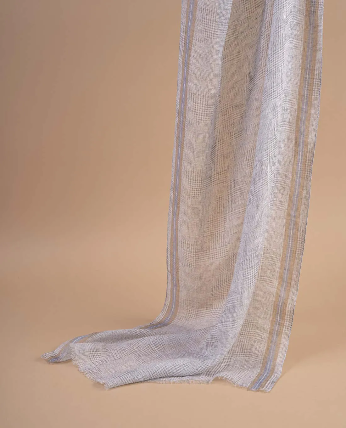 Linen Scarf - Grey Glen Plaid Check Print sold by Paolo Albizzati