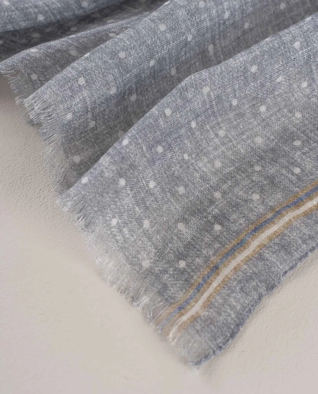 Linen Scarf - Grey Dotted sold by Paolo Albizzati product image thumbnail 4