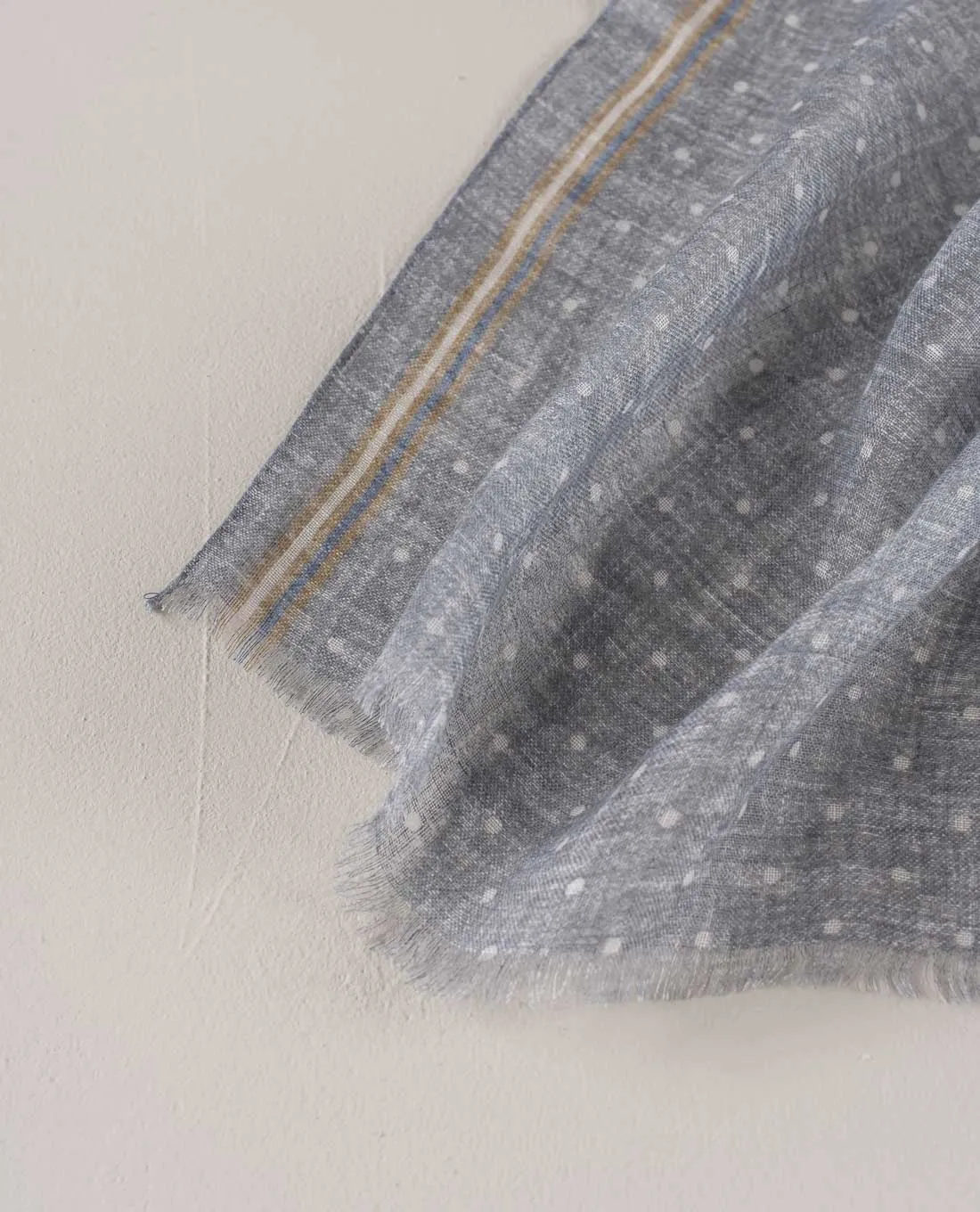 Linen Scarf - Grey Dotted sold by Paolo Albizzati product image thumbnail 5