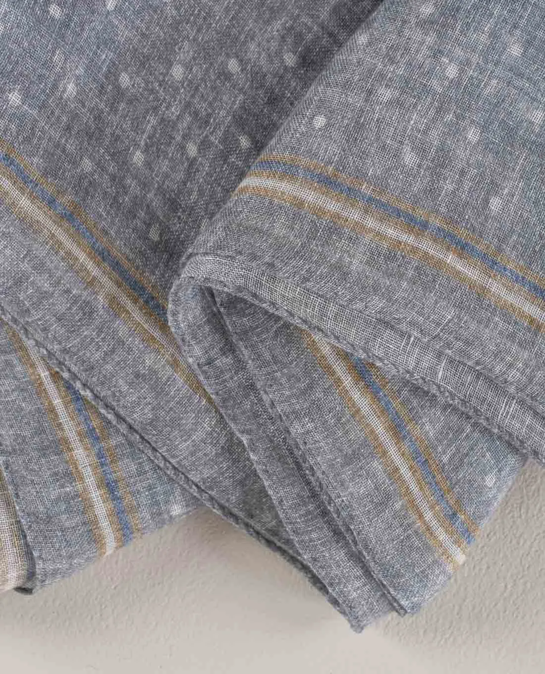 Linen Scarf - Grey Dotted sold by Paolo Albizzati product image thumbnail 3
