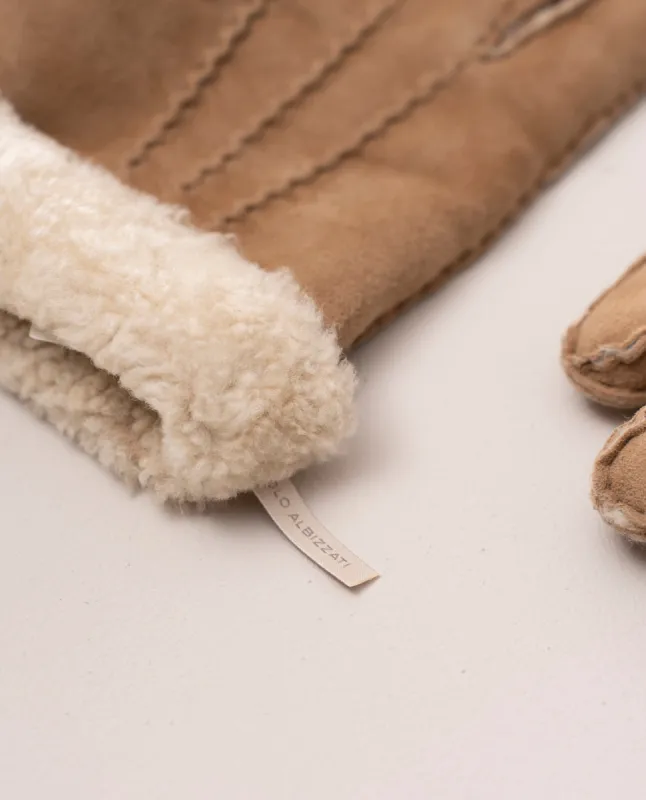 Handmade Shearling Gloves - Camel sold by Paolo Albizzati