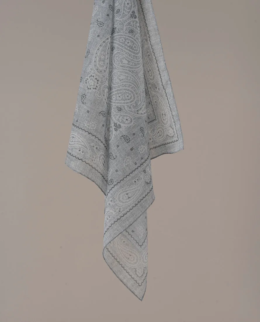 Bandana Scarf - Sage Green Paisley Print Cotton sold by Paolo Albizzati