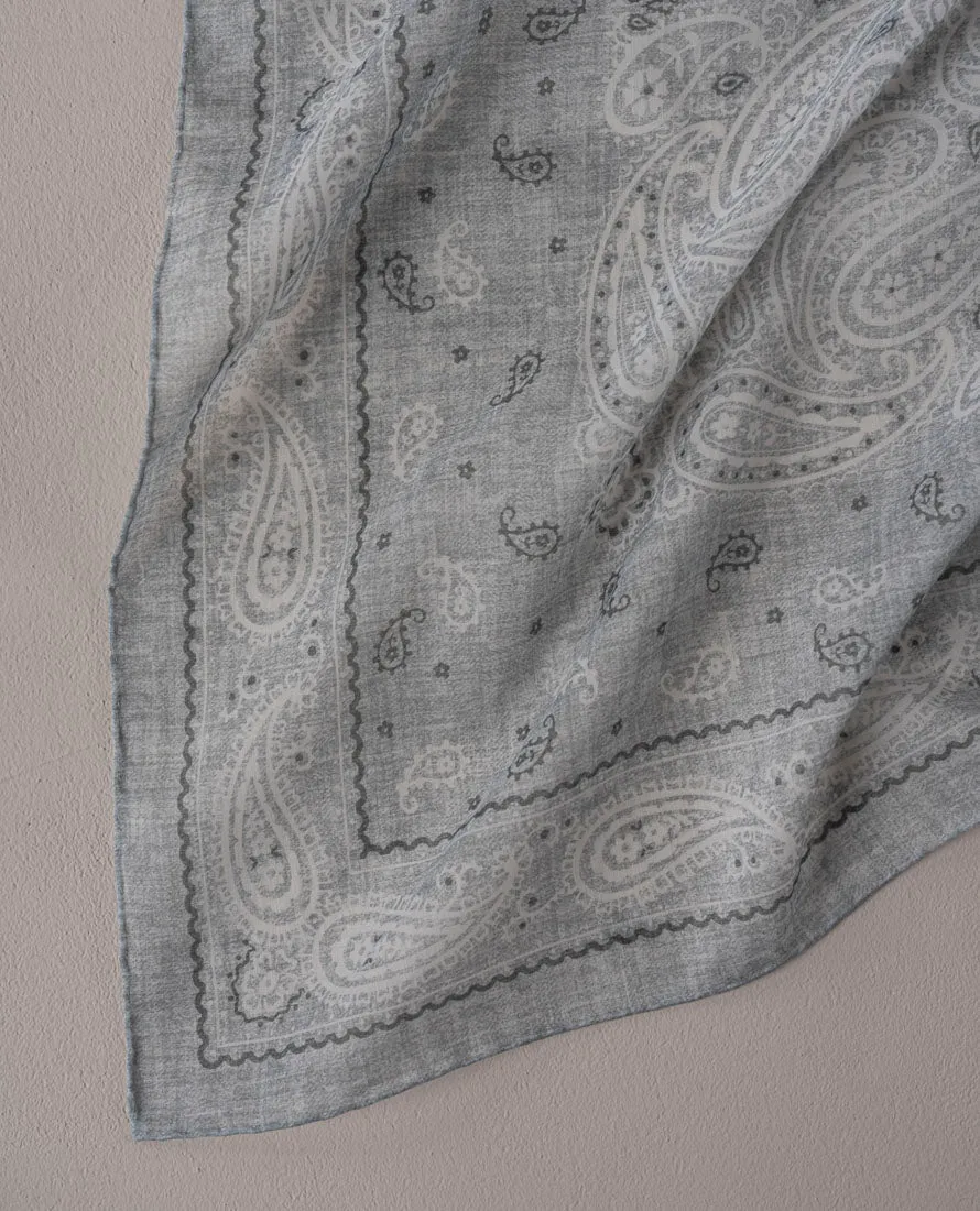 Bandana Scarf - Sage Green Paisley Print Cotton sold by Paolo Albizzati product image thumbnail 5