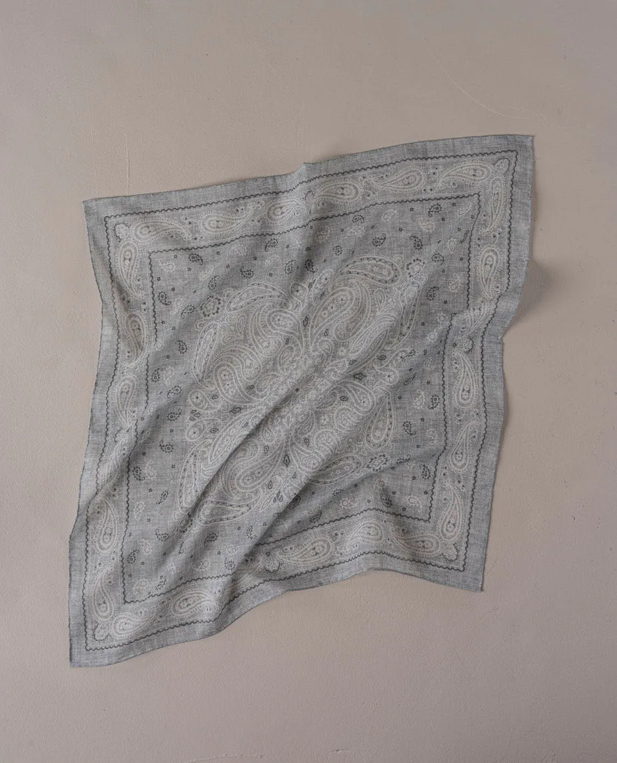 Bandana Scarf - Sage Green Paisley Print Cotton sold by Paolo Albizzati product image thumbnail 3