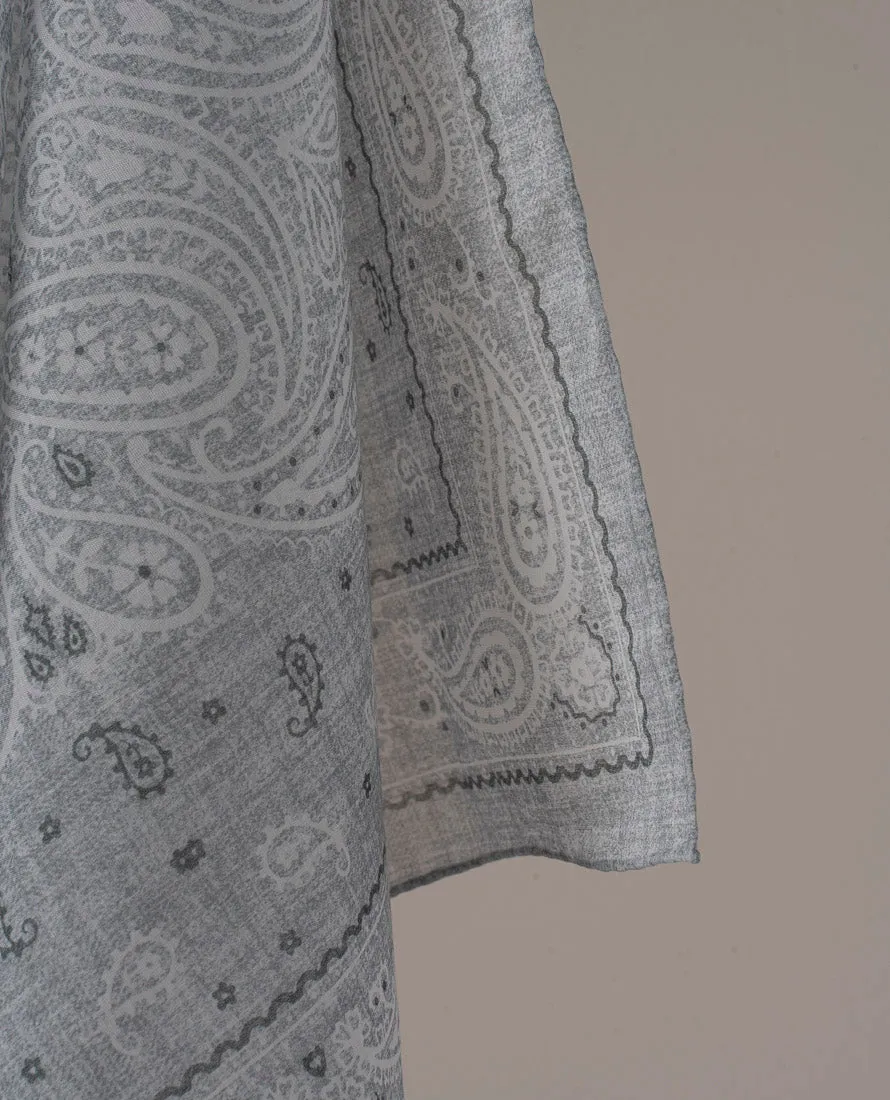 Bandana Scarf - Sage Green Paisley Print Cotton sold by Paolo Albizzati product image thumbnail 2