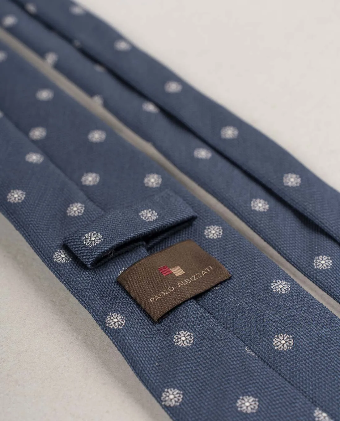 Bouclé Silk Tie - Teal Blue sold by Paolo Albizzati product image thumbnail 5