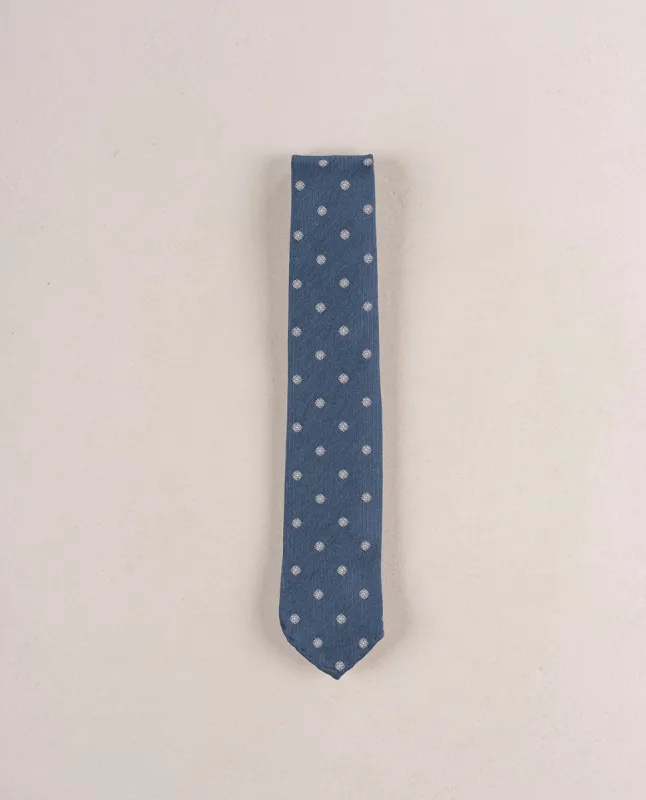 Bouclé Silk Tie - Teal Blue sold by Paolo Albizzati