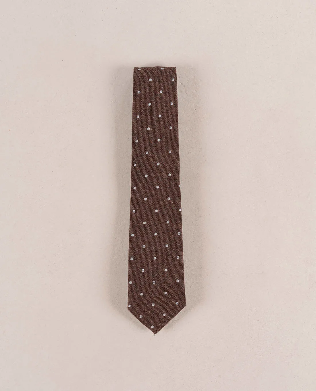 Cashmere Tie-Brown with Grey dots sold by Paolo Albizzati