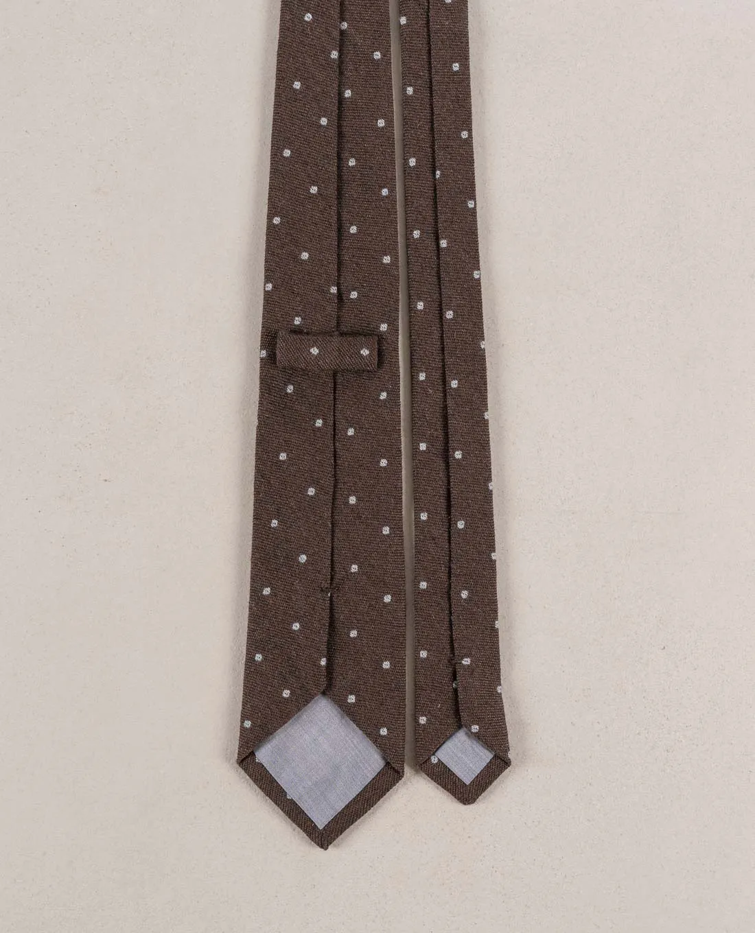 Cashmere Tie-Brown with Grey dots sold by Paolo Albizzati product image thumbnail 5