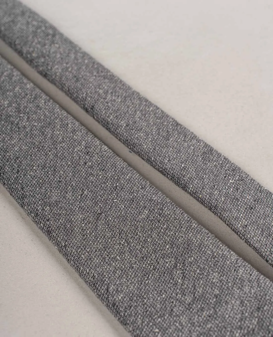 Textured Solid Woven Donegal Silk Tie - Grey sold by Paolo Albizzati product image thumbnail 3