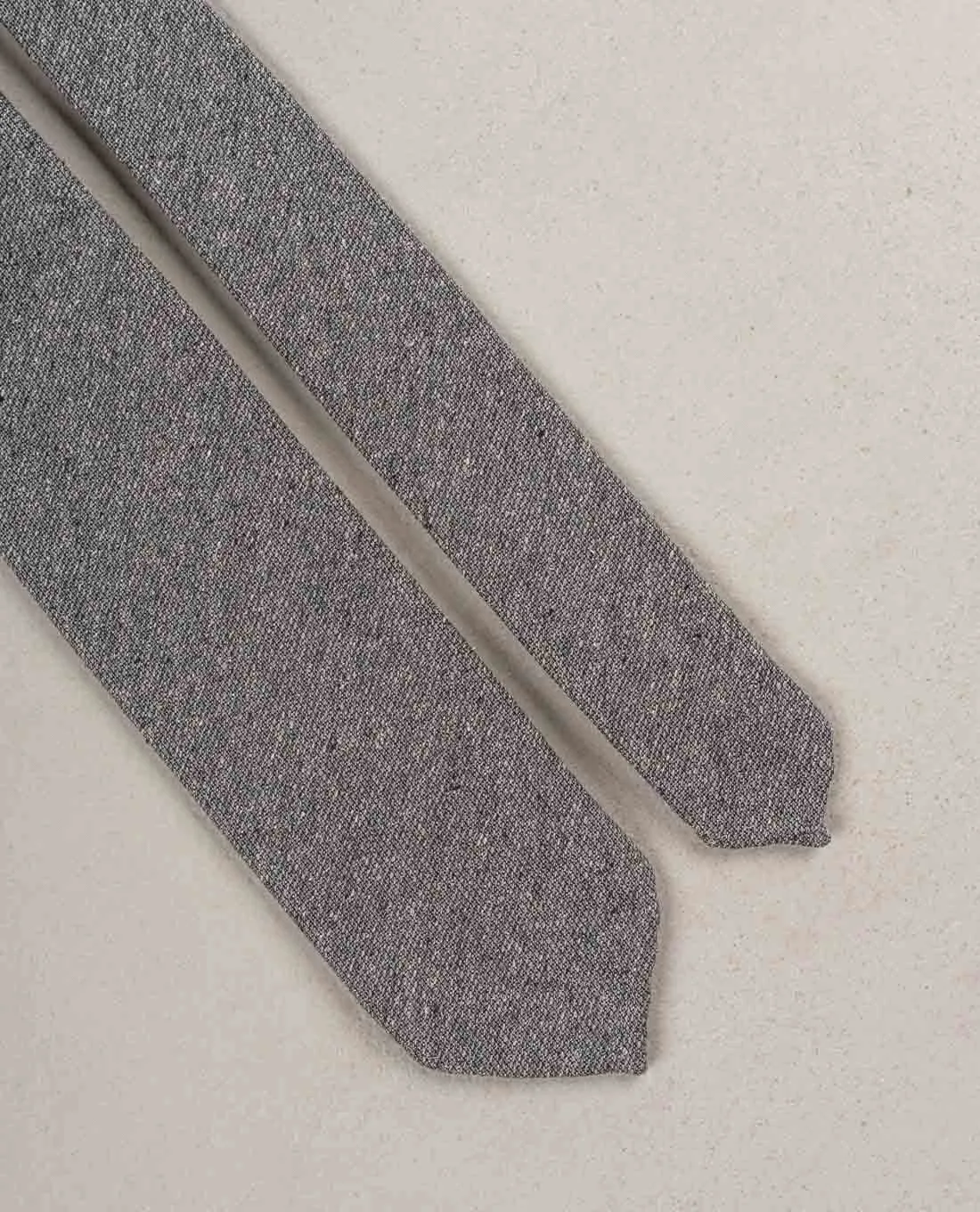 Textured Solid Woven Donegal Silk Tie - Grey sold by Paolo Albizzati product image thumbnail 5