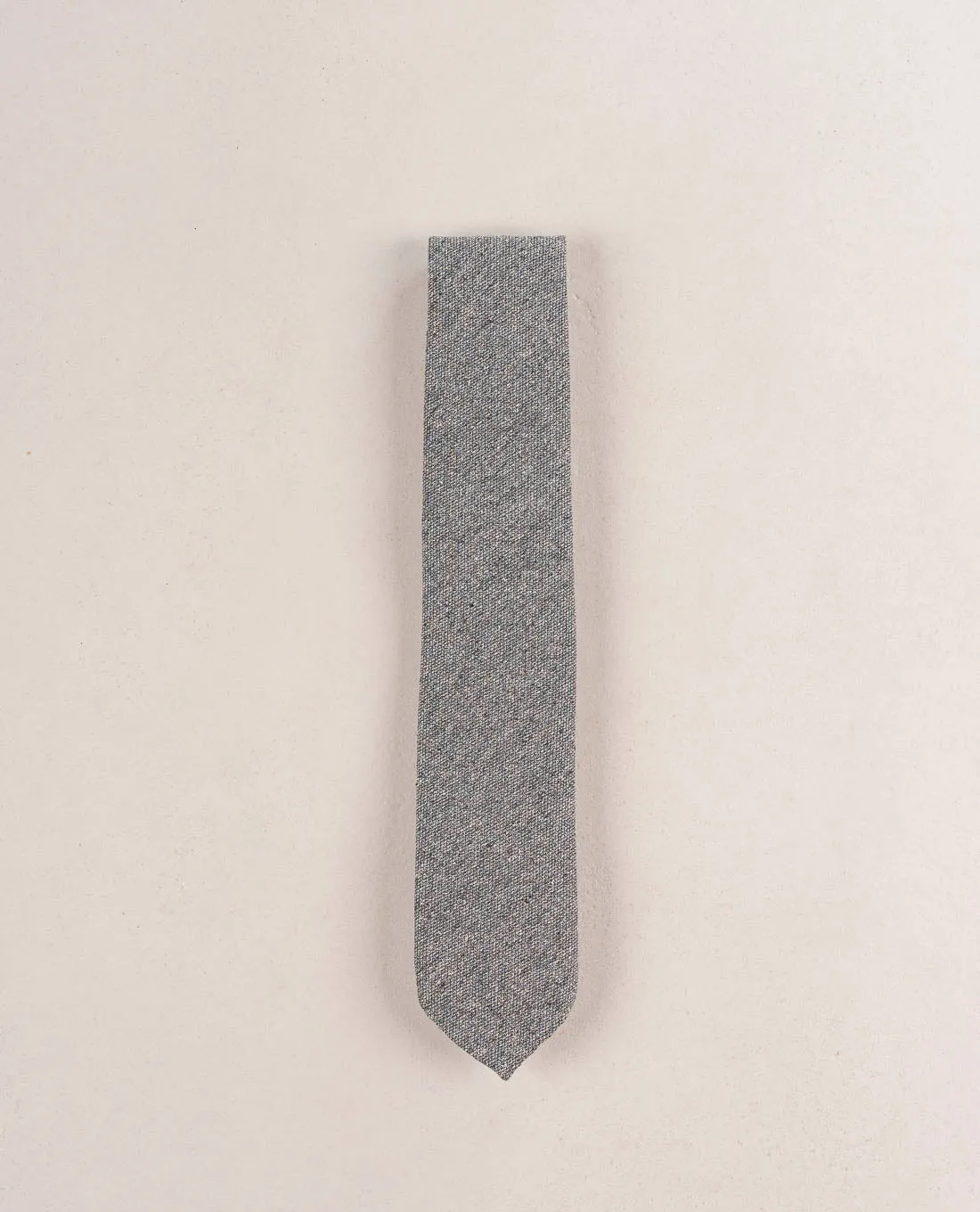 Textured Solid Woven Donegal Silk Tie - Grey sold by Paolo Albizzati