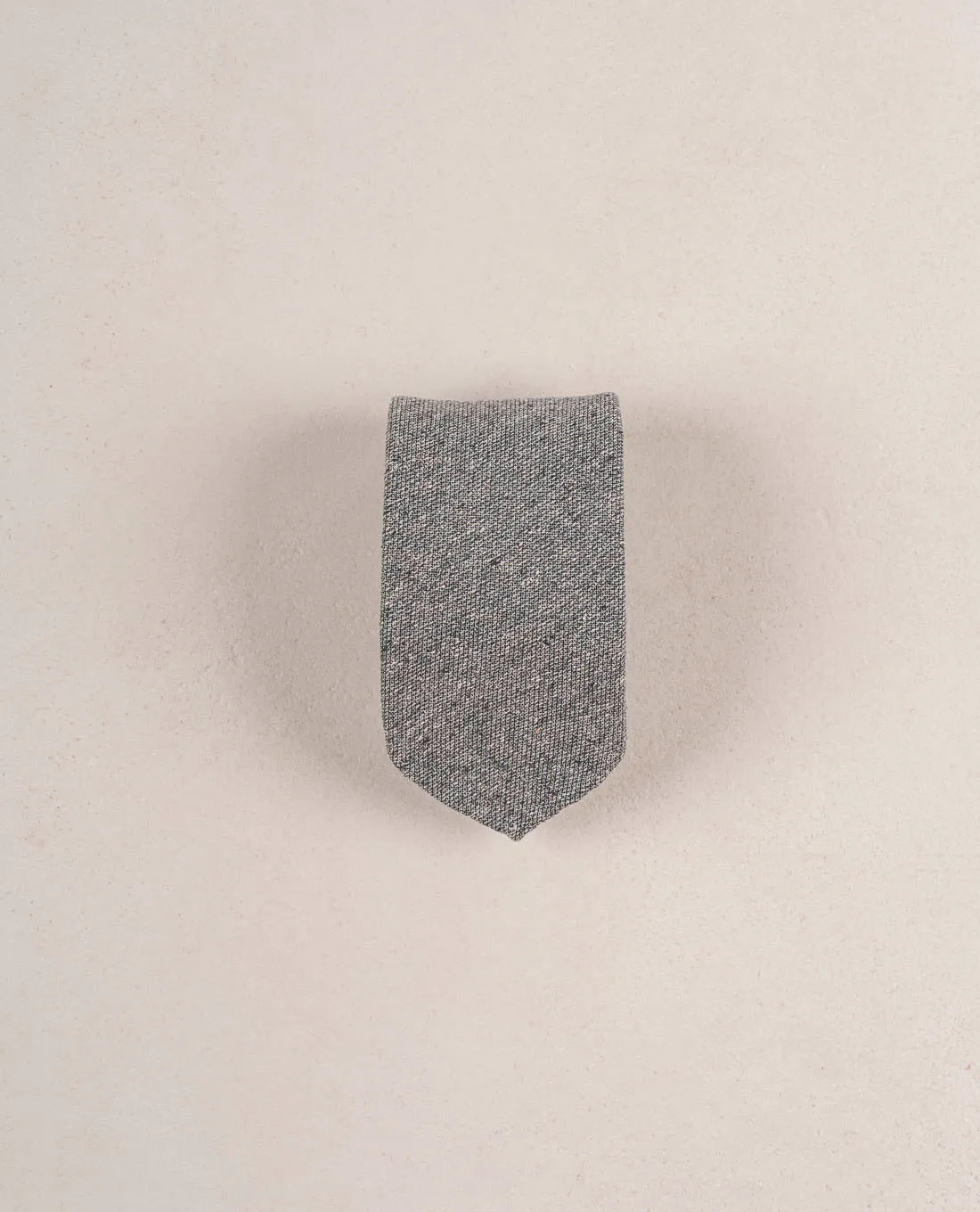 Textured Solid Woven Donegal Silk Tie - Grey sold by Paolo Albizzati product image thumbnail 4