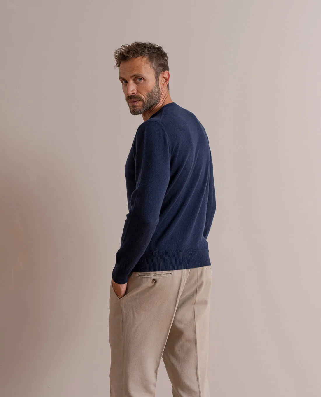 Pure Cashmere Sweater - Navy Blue sold by Paolo Albizzati product image thumbnail 5