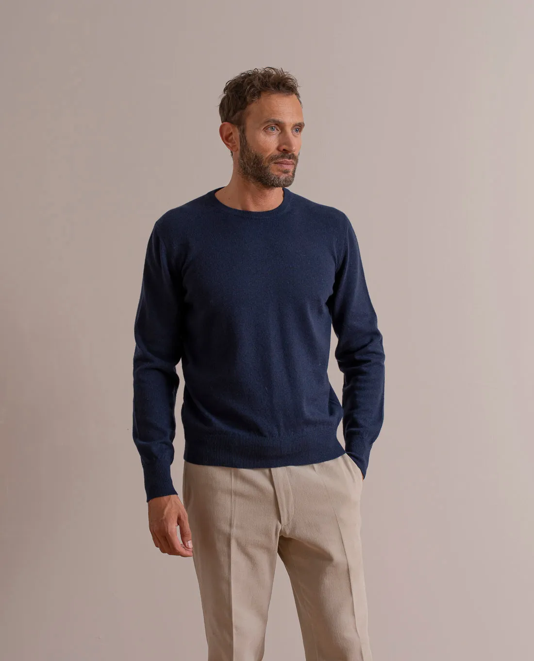 Pure Cashmere Sweater - Navy Blue sold by Paolo Albizzati