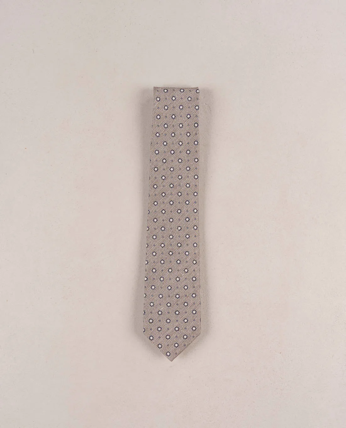 Micro Medallion Silk Blend Woven Tie - Beige sold by Paolo Albizzati product image thumbnail 2