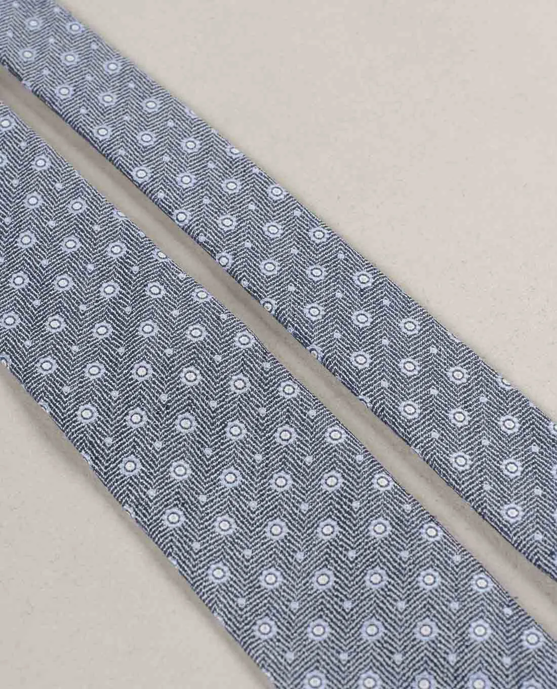 Micro Medallion Silk Blend Woven Tie - Blue sold by Paolo Albizzati product image thumbnail 2