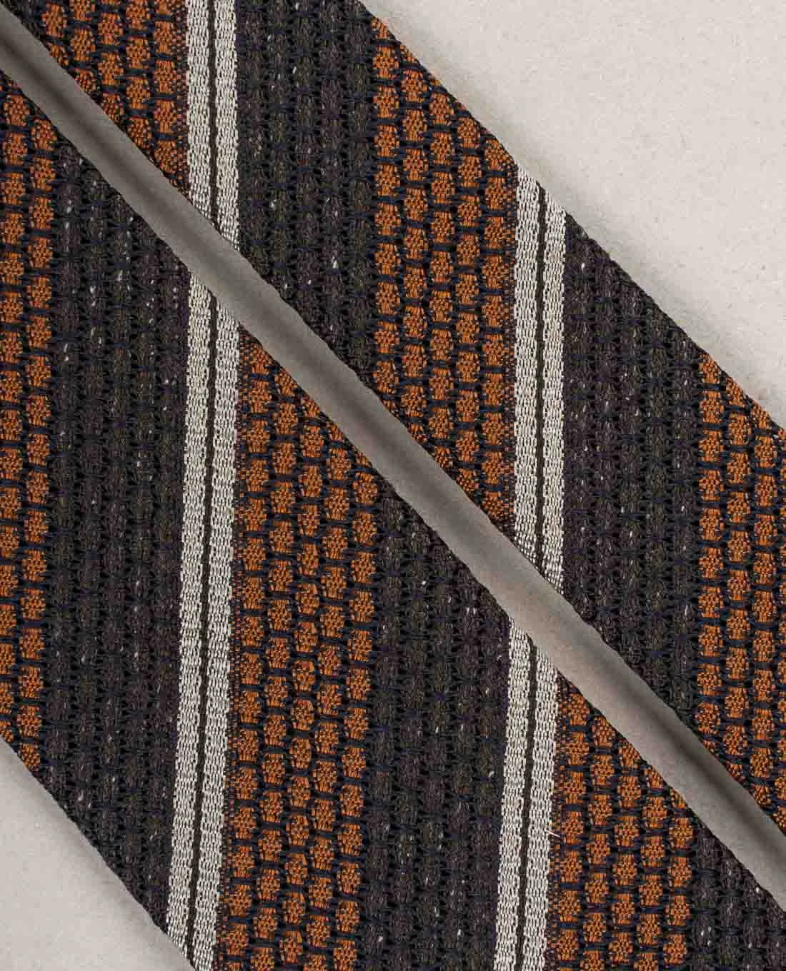Grenadine Woven Donegal Silk Tie - Brown and rust sold by Paolo Albizzati product image thumbnail 3