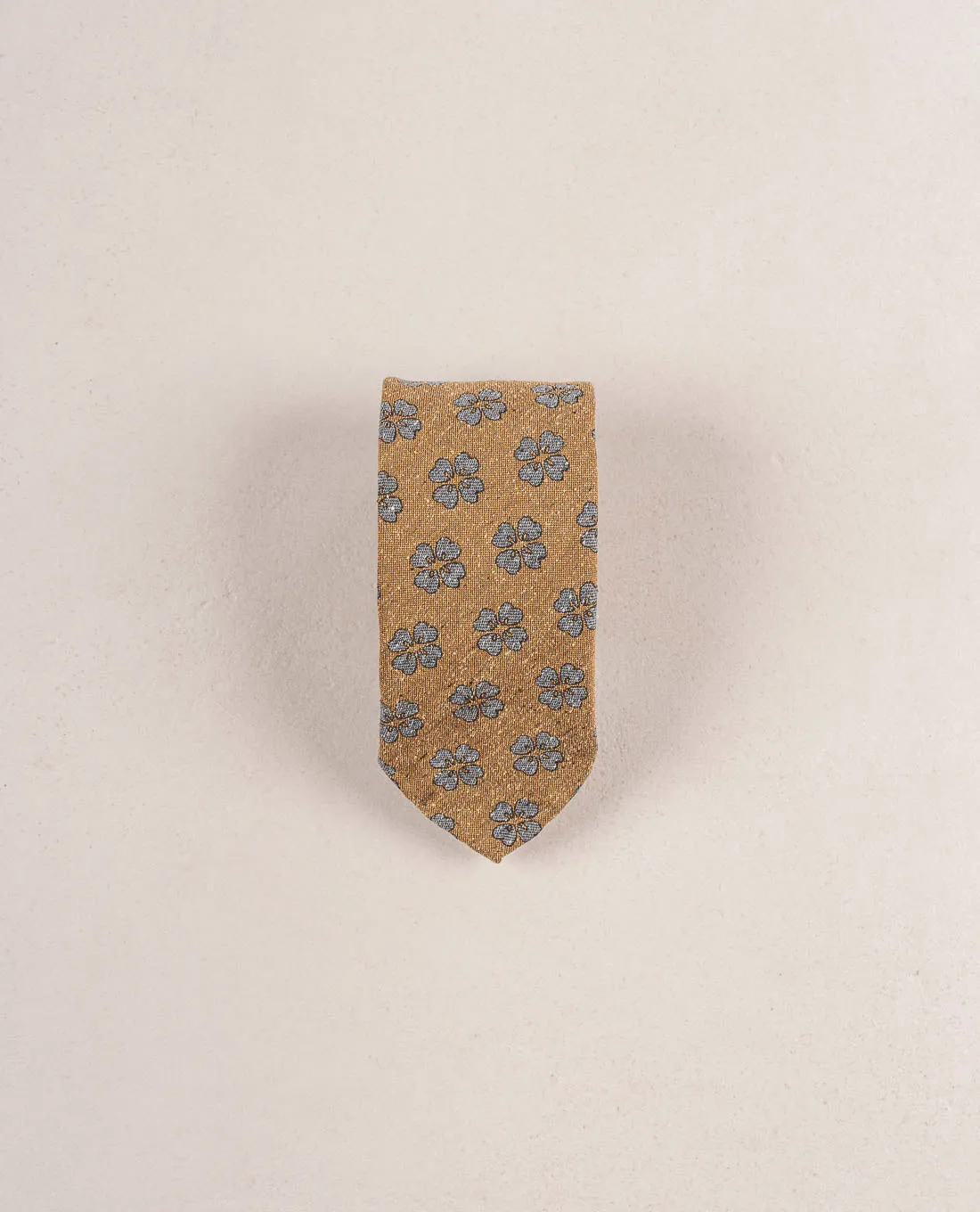 Floral Woven Donegal Silk Tie - Yellow and grey sold by Paolo Albizzati product image thumbnail 2
