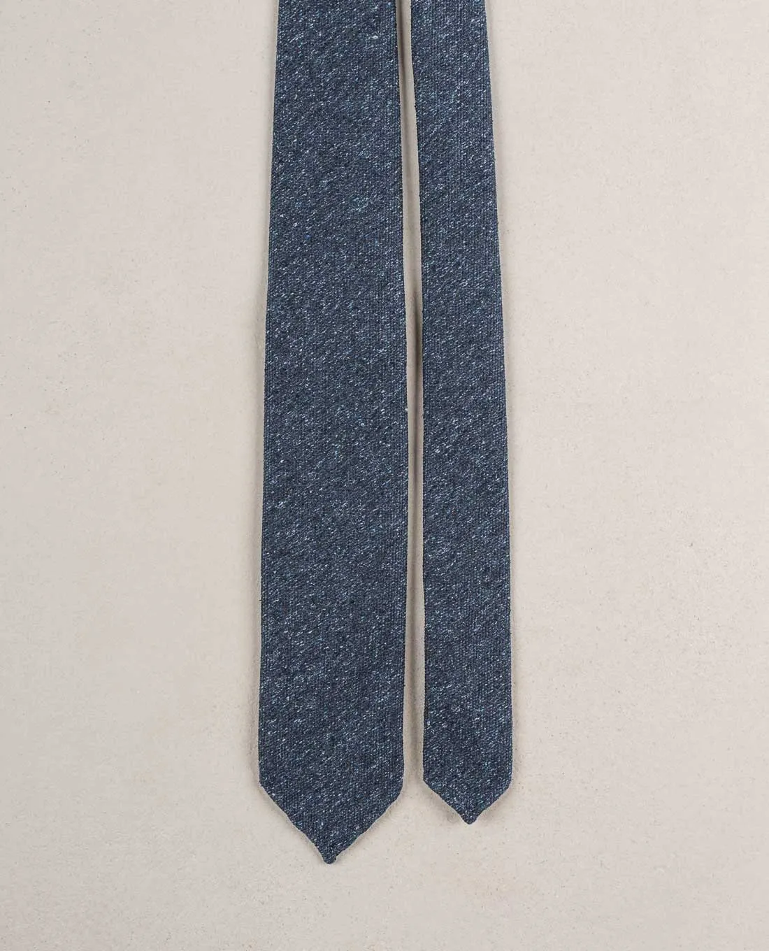 Textured Solid Woven Donegal Silk Tie-blue sold by Paolo Albizzati