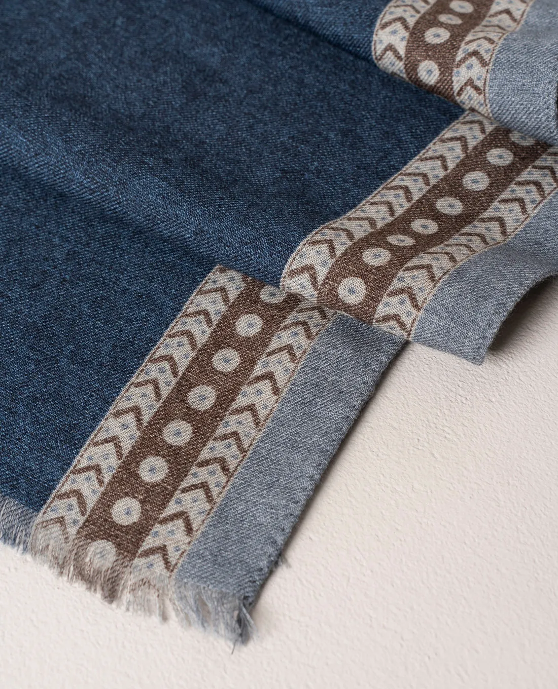 Wool Printed Scarf - Blue Melange sold by Paolo Albizzati product image thumbnail 5
