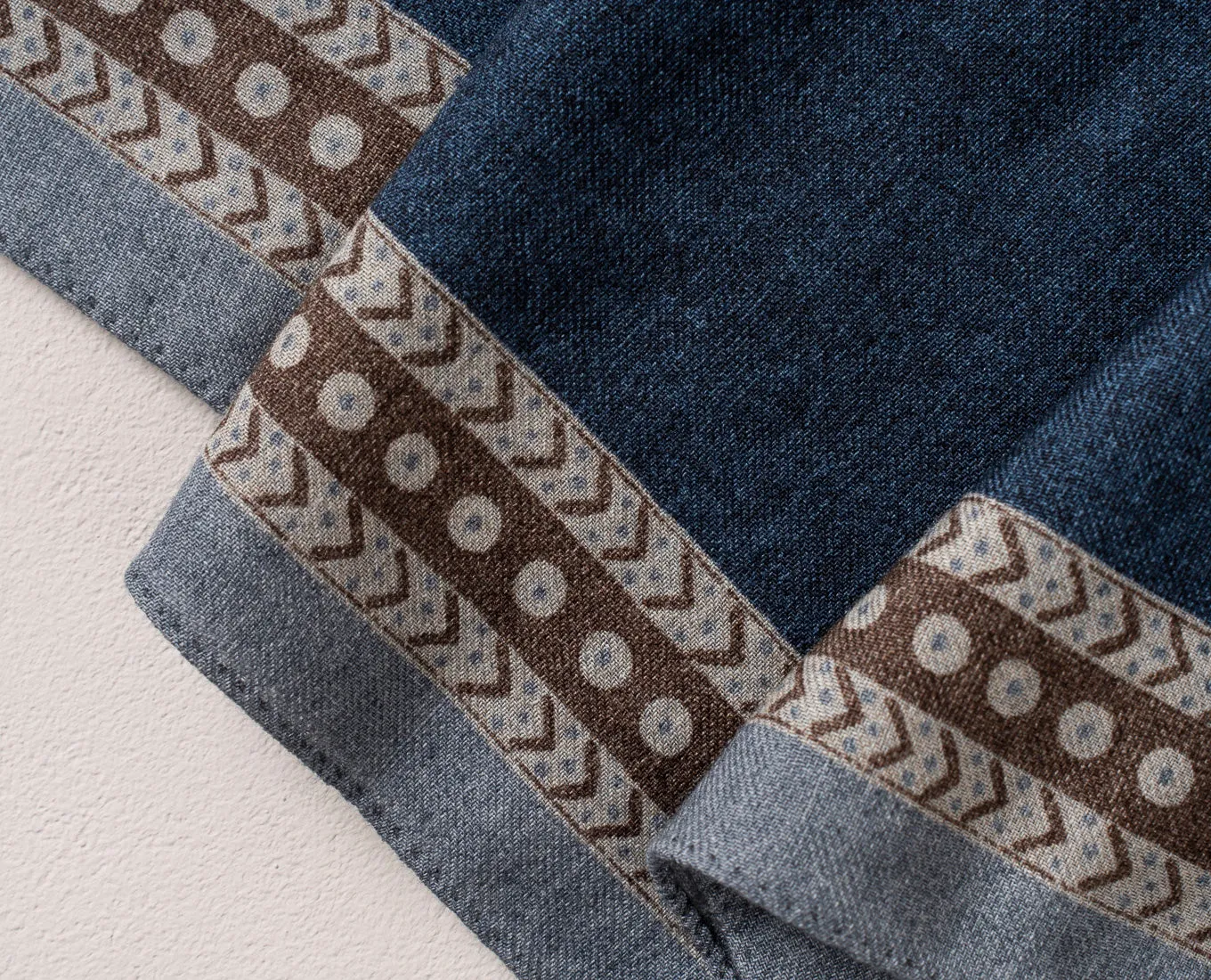 Wool Printed Scarf - Blue Melange sold by Paolo Albizzati product image thumbnail 4