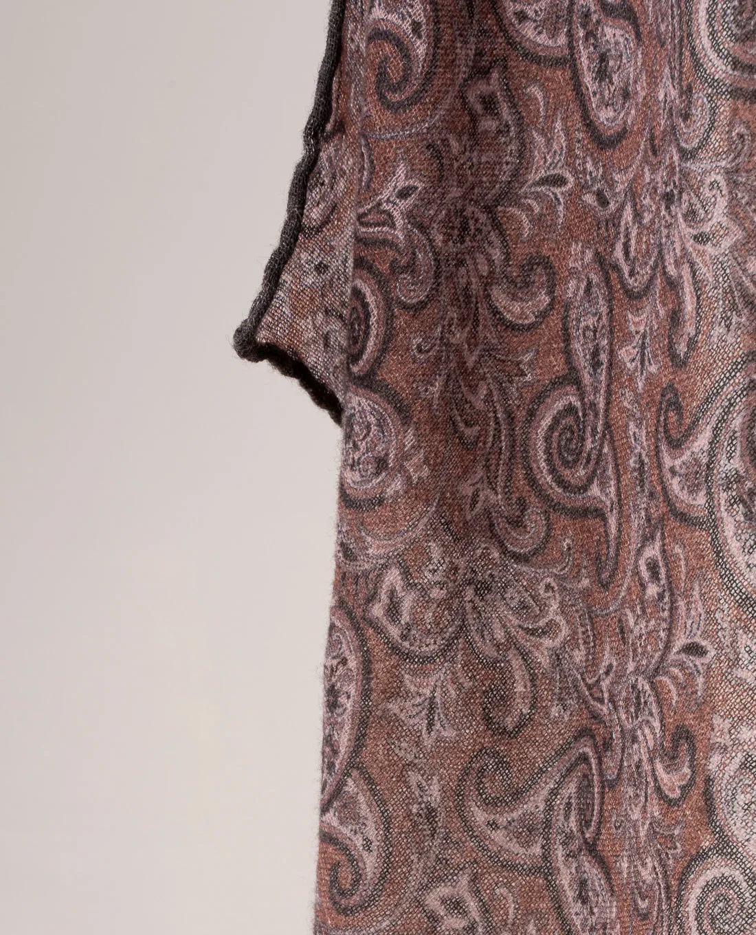 Pocket Square Soft Wool - Brown Paisley Print sold by Paolo Albizzati product image thumbnail 3