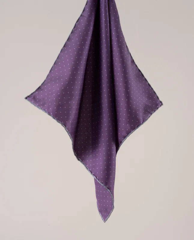 Pocket Square Silk Twill - Purple Dotted Print sold by Paolo Albizzati