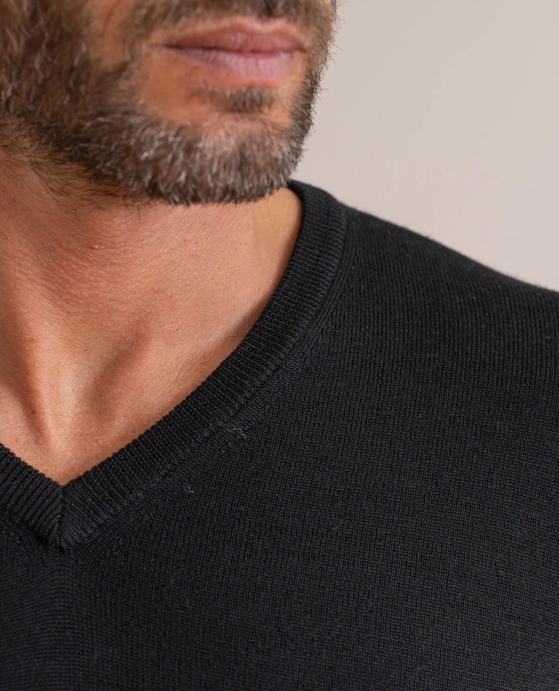 Merino Wool V-Neck Sweater - Black sold by Paolo Albizzati product image thumbnail 5