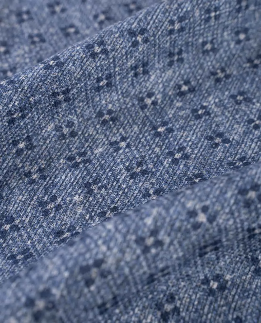 Linen and Cotton Pocket Square - Light Blue Micro Flowers sold by Paolo Albizzati product image thumbnail 3