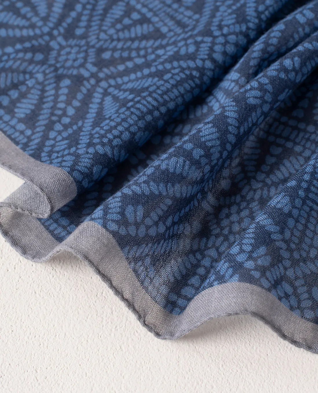 Soft Wool Scarf-Blue Dotted Contemporary Print sold by Paolo Albizzati product image thumbnail 2