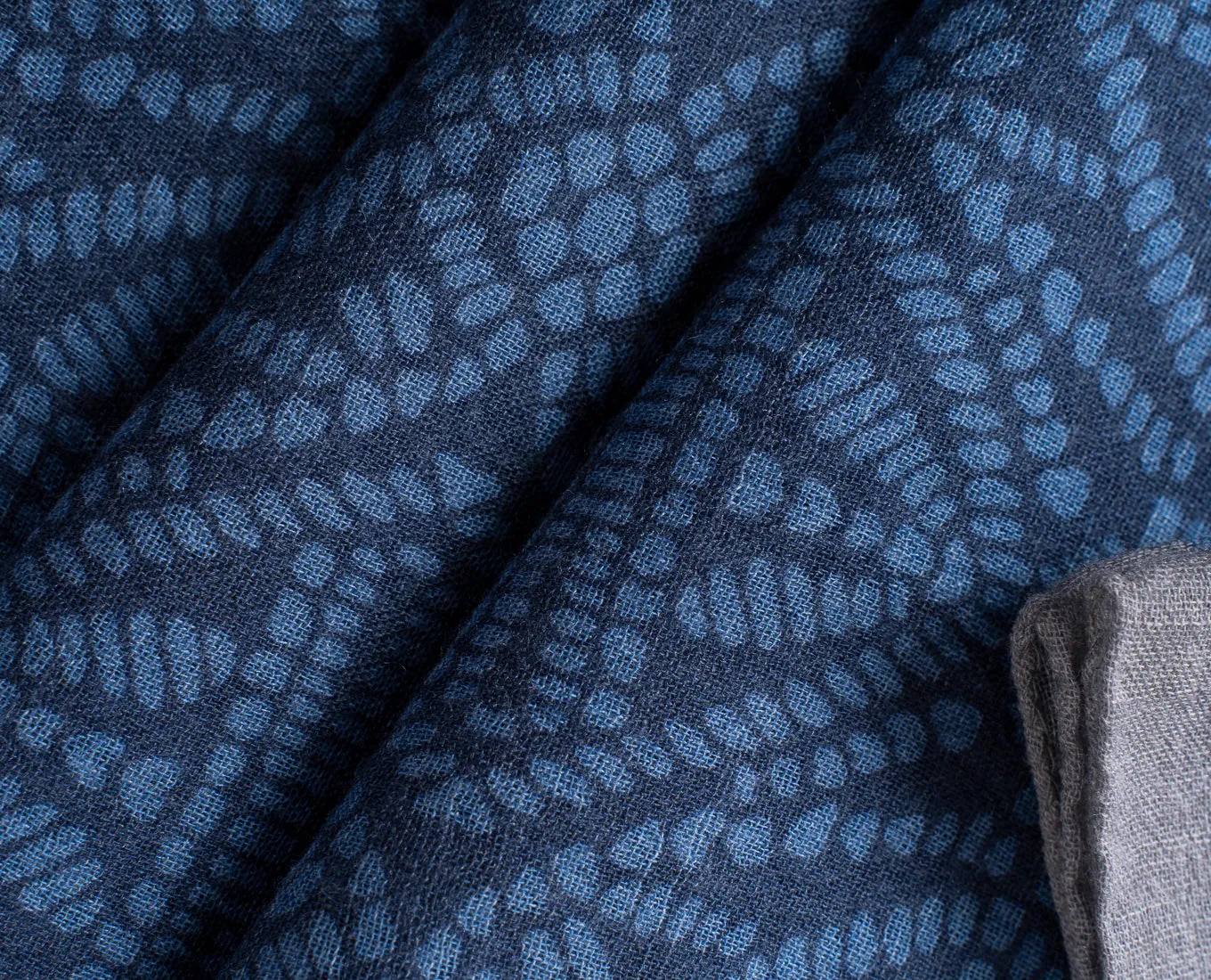 Soft Wool Scarf-Blue Dotted Contemporary Print sold by Paolo Albizzati product image thumbnail 4