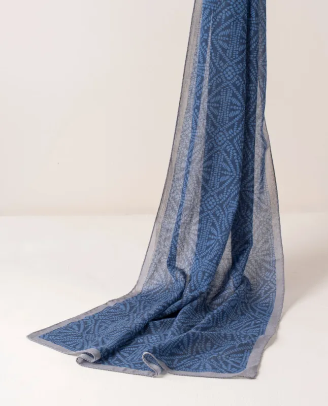 Soft Wool Scarf-Blue Dotted Contemporary Print sold by Paolo Albizzati