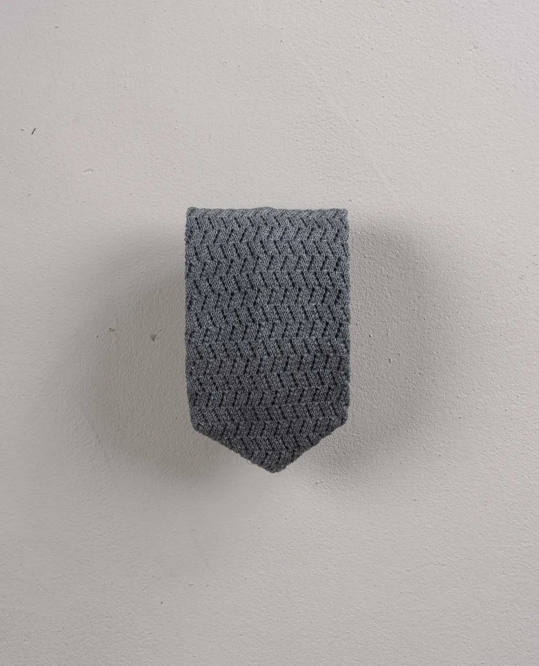 Knitted Pointed Wool Tie - Grey sold by Paolo Albizzati product image thumbnail 4
