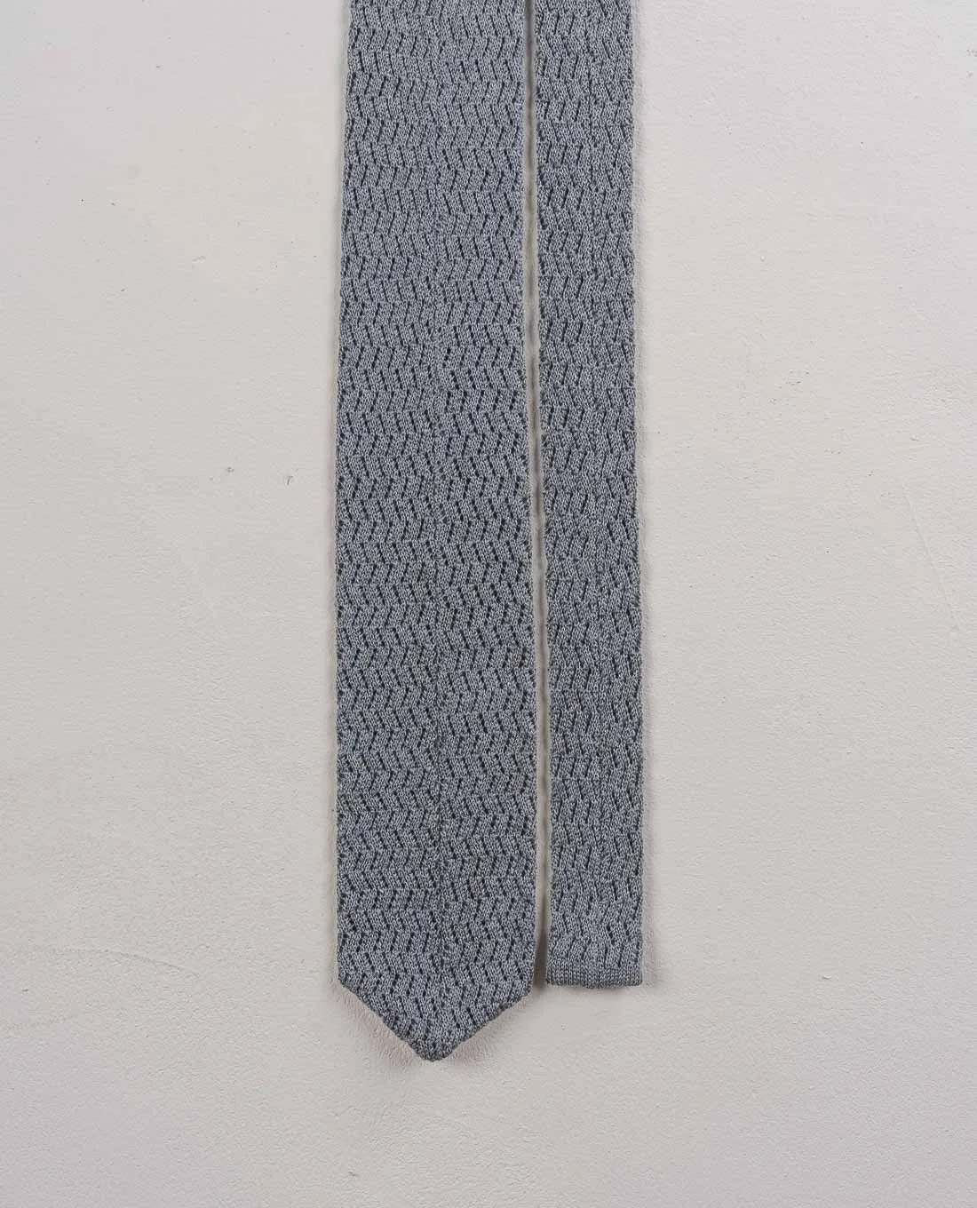 Knitted Pointed Wool Tie - Grey sold by Paolo Albizzati product image thumbnail 2