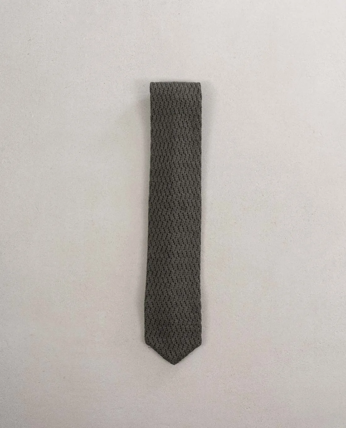 Knitted Pointed Wool Tie - Green sold by Paolo Albizzati