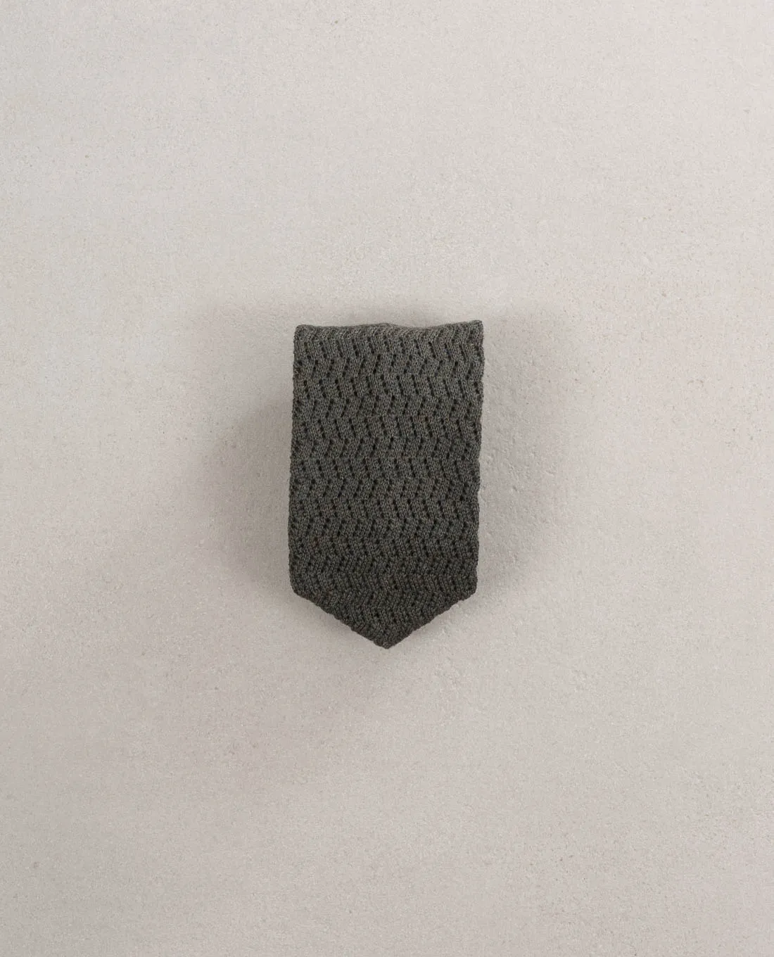 Knitted Pointed Wool Tie - Green sold by Paolo Albizzati product image thumbnail 3