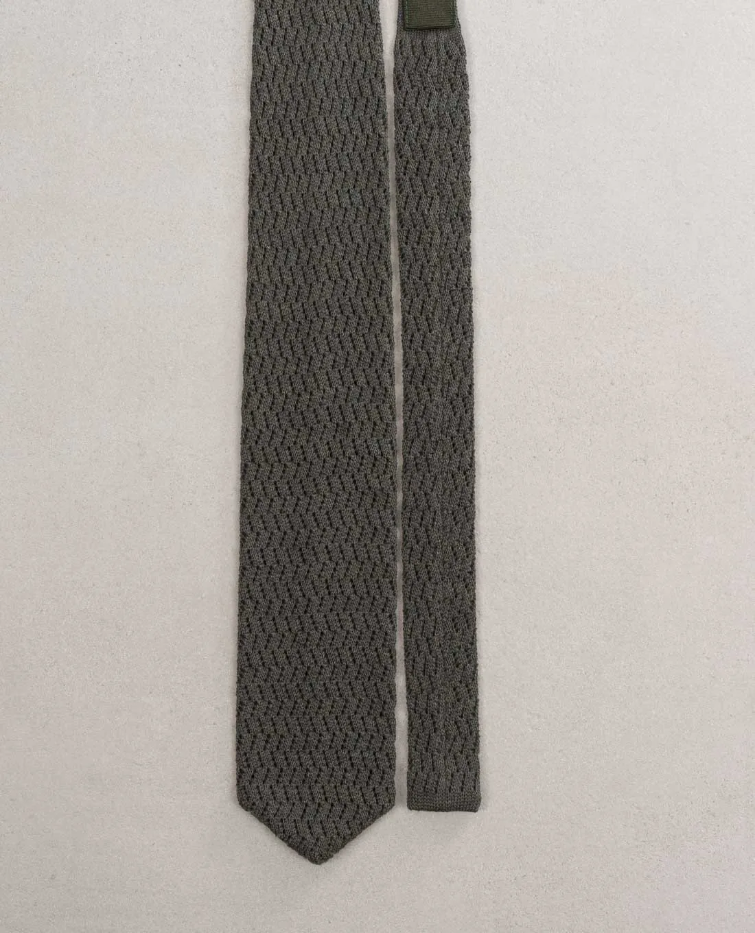 Knitted Pointed Wool Tie - Green sold by Paolo Albizzati product image thumbnail 2