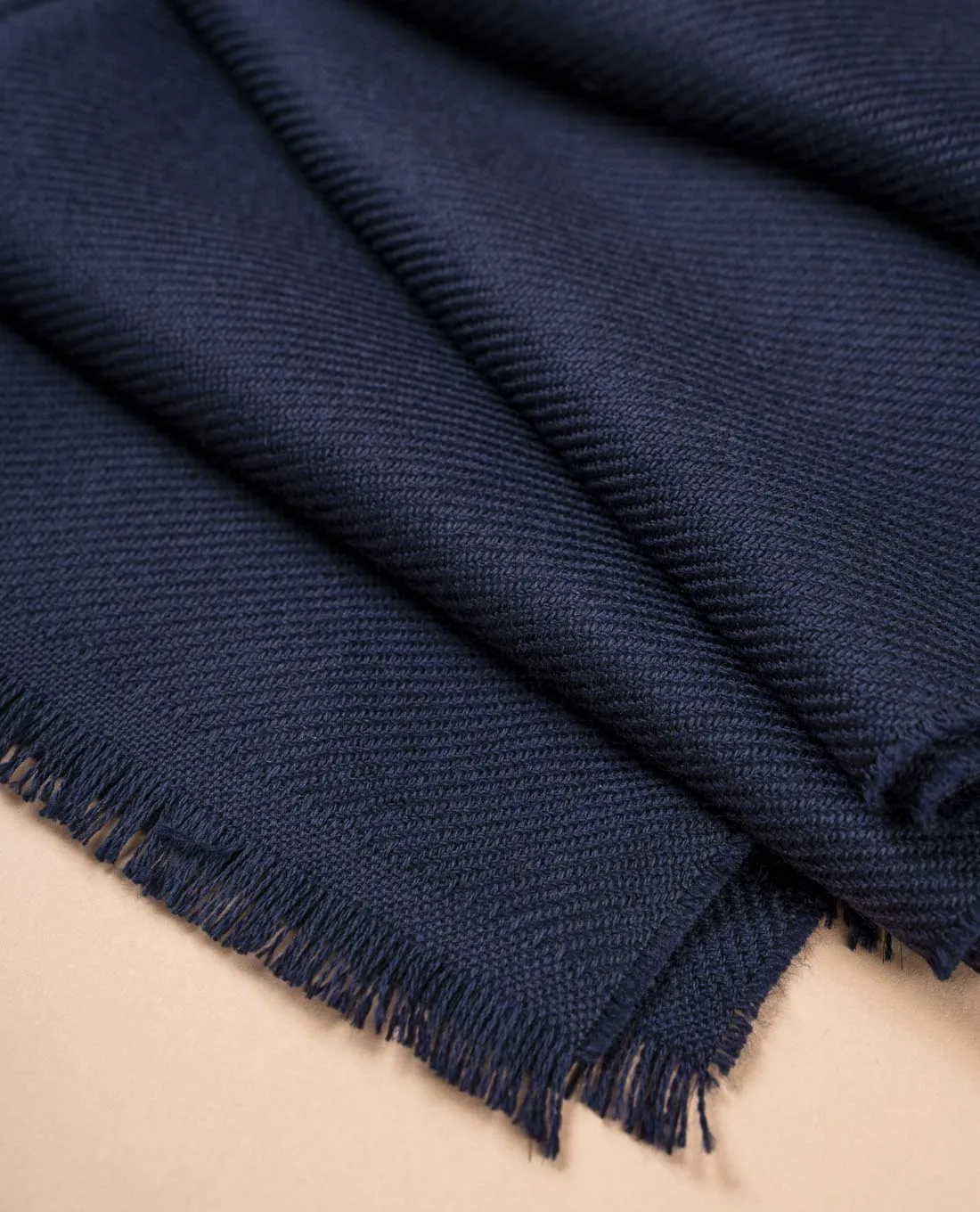 Woven Wool Essential Scarf - Navy Blue Solid sold by Paolo Albizzati product image thumbnail 5