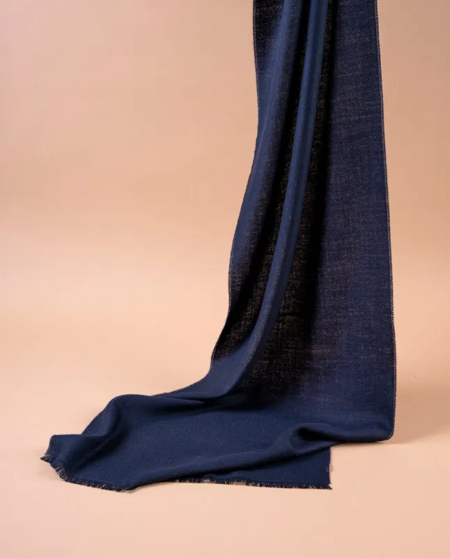 Woven Wool Essential Scarf - Navy Blue Solid sold by Paolo Albizzati