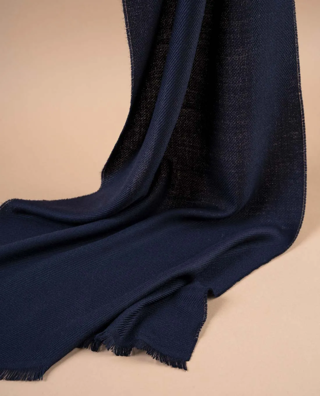 Woven Wool Essential Scarf - Navy Blue Solid sold by Paolo Albizzati product image thumbnail 2