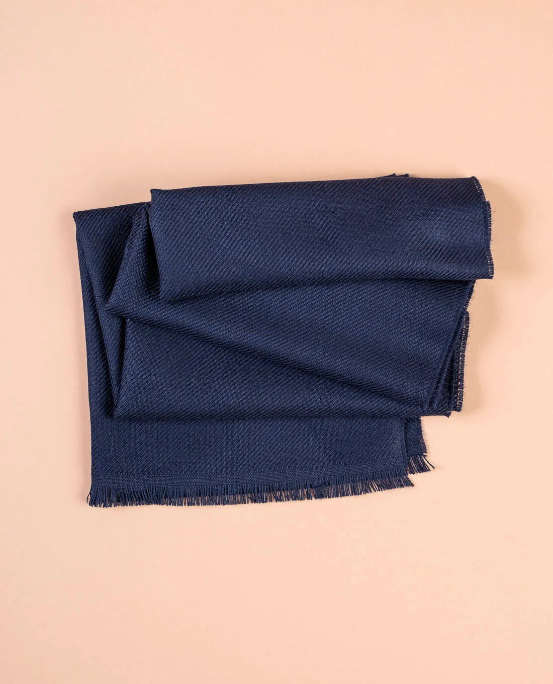 Woven Wool Essential Scarf - Navy Blue Solid sold by Paolo Albizzati product image thumbnail 4
