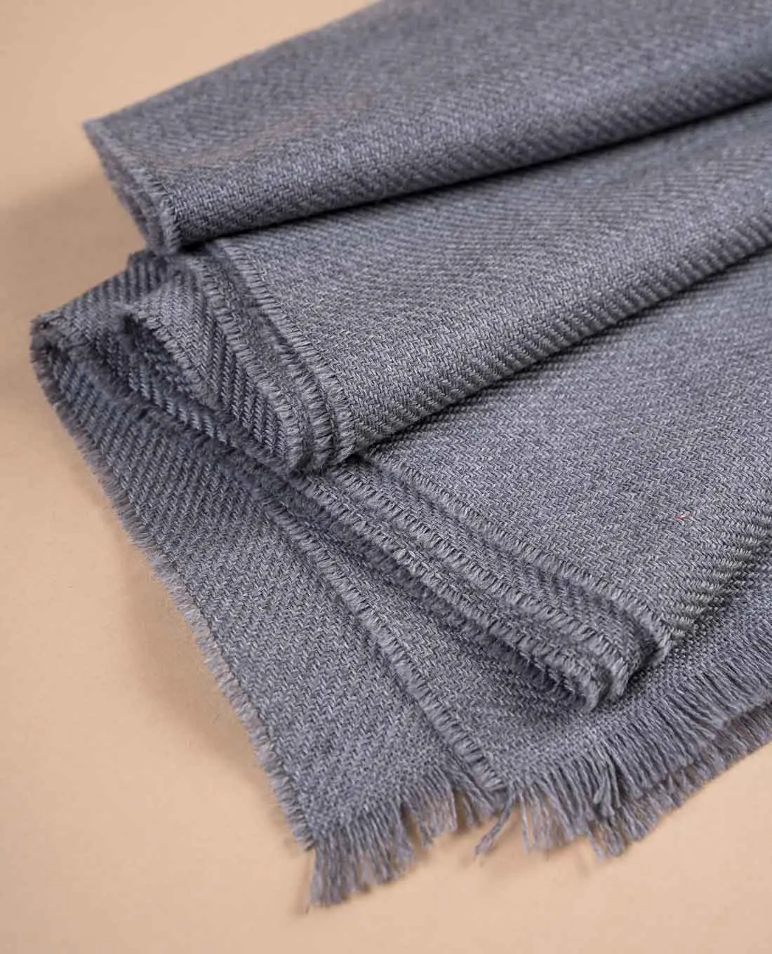Woven Wool Essential Scarf - Grey Solid sold by Paolo Albizzati product image thumbnail 2