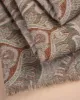 Wool Printed Scarf - Green and Beige Paisley sold by Paolo Albizzati