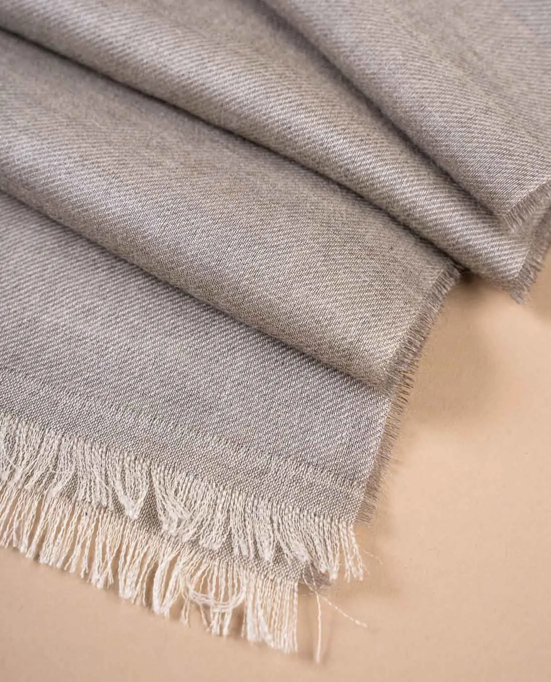 Woven Cashmere Silk Scarf - Light Brown Solid sold by Paolo Albizzati product image thumbnail 2