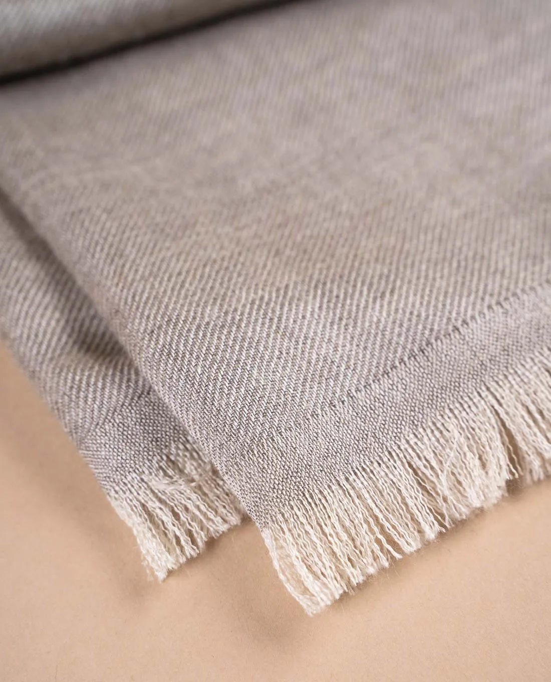 Woven Cashmere Silk Scarf - Light Brown Solid sold by Paolo Albizzati product image thumbnail 5