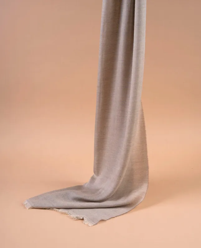 Woven Cashmere Silk Scarf - Light Brown Solid sold by Paolo Albizzati