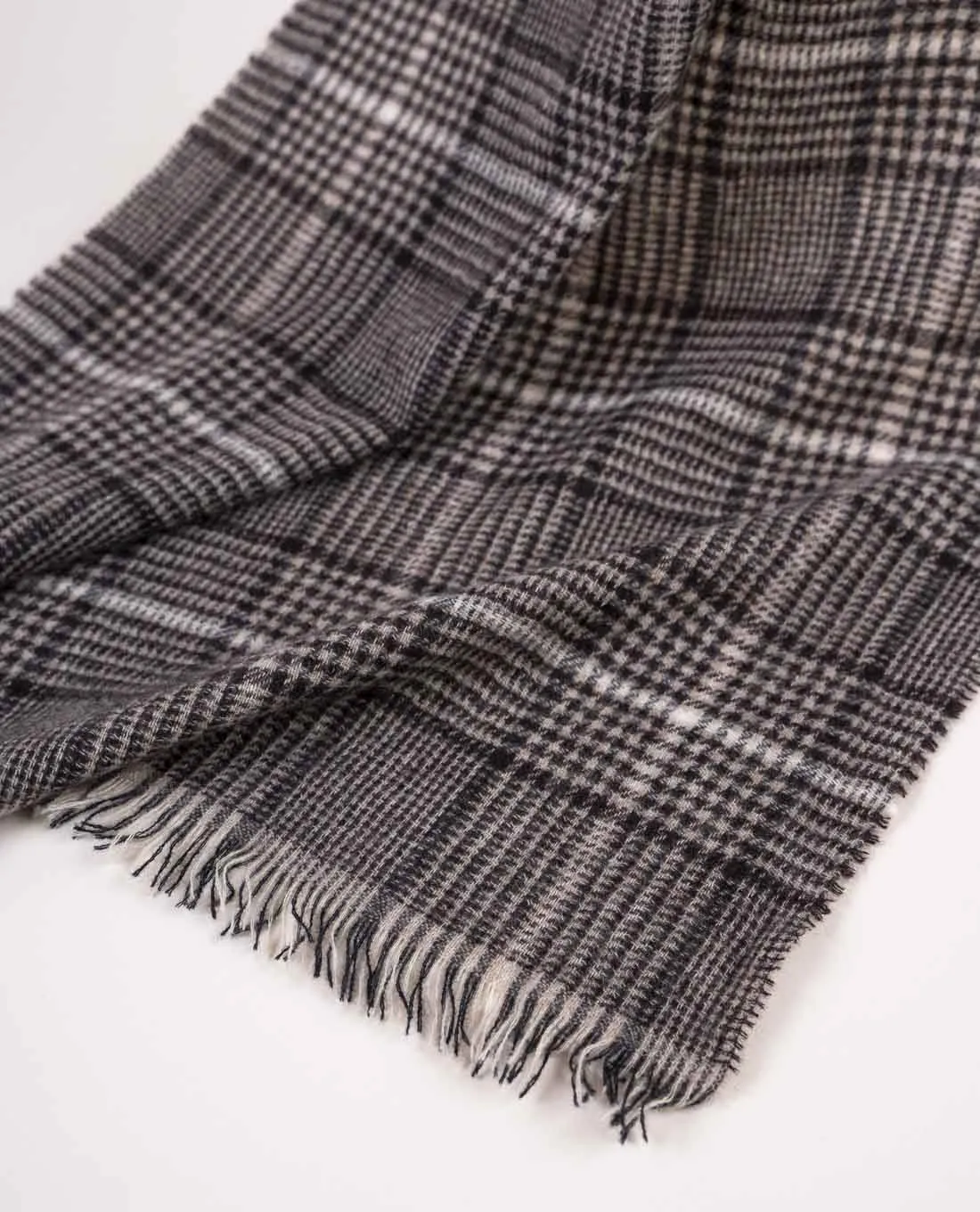 Cashmere Scarf - Beige and Brown Glen Plaid sold by Paolo Albizzati product image thumbnail 3