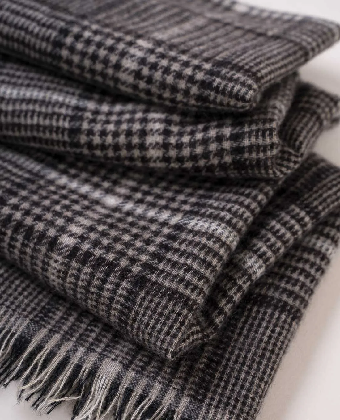 Cashmere Scarf - Beige and Brown Glen Plaid sold by Paolo Albizzati product image thumbnail 2